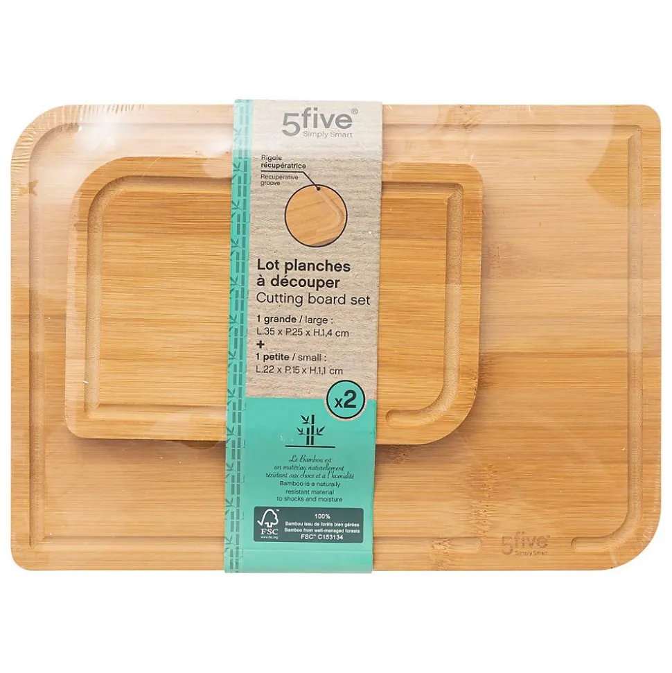 Lot de 2 planches à découper Bambou - 5Five