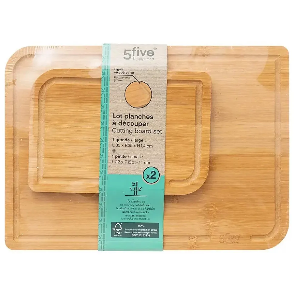Lot de 2 planches à découper Bambou - 5Five