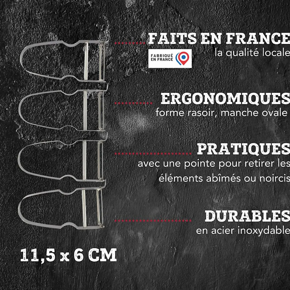 Lot de 2 Planches à découper et 4 éplucheurs à légumes FM Professional Gourmet édition