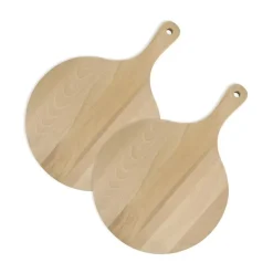 Lot de 2 planches à pizza et tarte flambée en bois 30 cm Fackelmann Pizzas Lovers