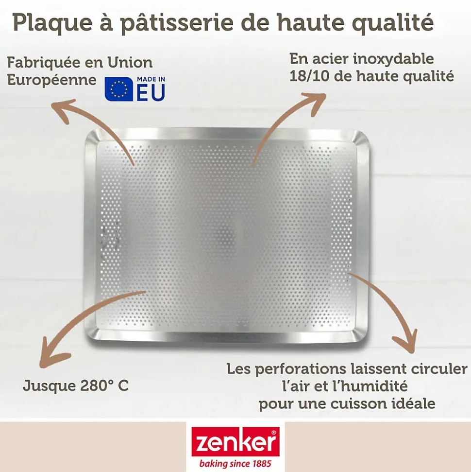 Lot de 2 plaques à pâtisserie perforées en aluminium Zenker Special Cooking