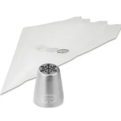 Lot de 4 poches à douille et embout flocon de neige en inox Dr.Oetker Baker Edition