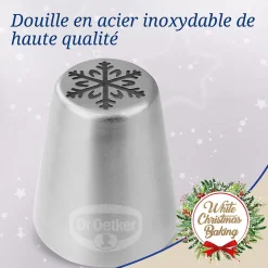 Lot de 4 poches à douille et embout flocon de neige en inox Dr.Oetker Baker Edition