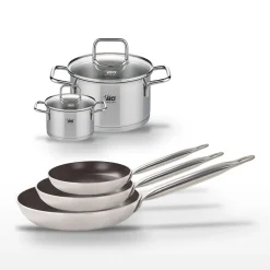 Lot de 3 Poêles 24/28/32 cm Elo Bistro Line et 2 Faitouts 12/20 cm