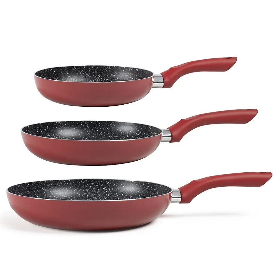 Lot de 3 poêles antiadhésives 20/24/28cm rouge Livoo MEN124RC