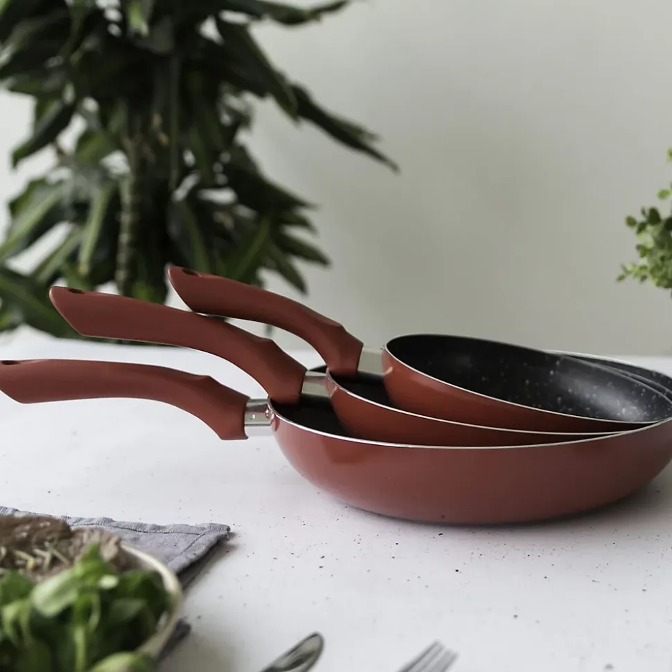 Lot de 3 poêles antiadhésives 20/24/28cm rouge Livoo MEN124RC