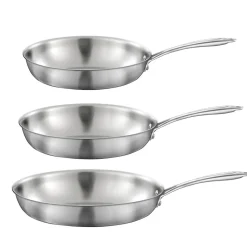 Lot de 3 poêles 24-28-32cm Inox - Gourmet par Cuisinox