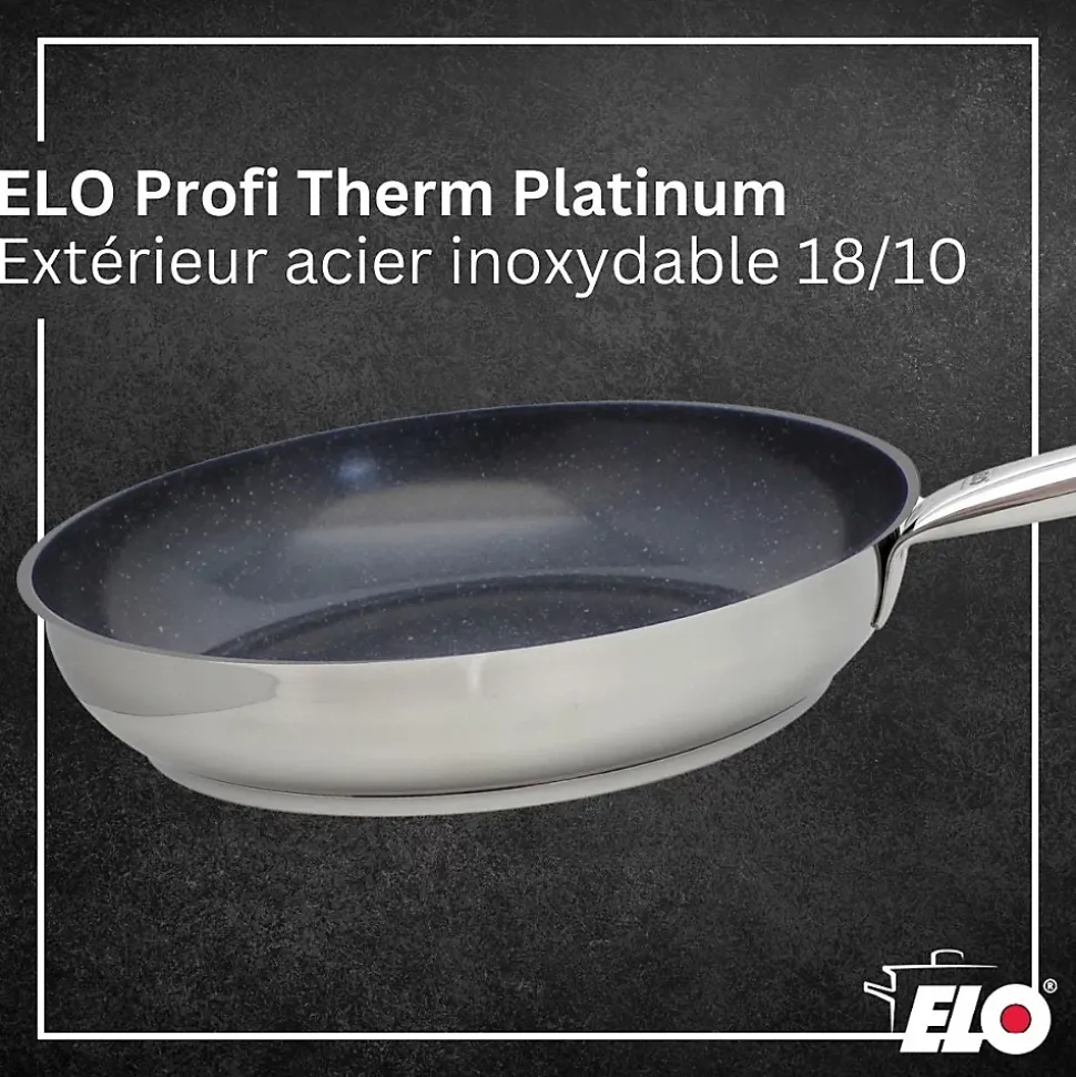 Lot de 2 Poêles Elo Profi Therm Platinum 24/32cm et 2 Faitouts Elo Citrin 12/16cm