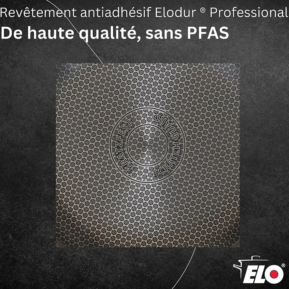 Lot de 3 Poêles Elo Relief Evolution 24/28/32 cm et 3 Faitouts Elo Citrin 16/20/26 cm