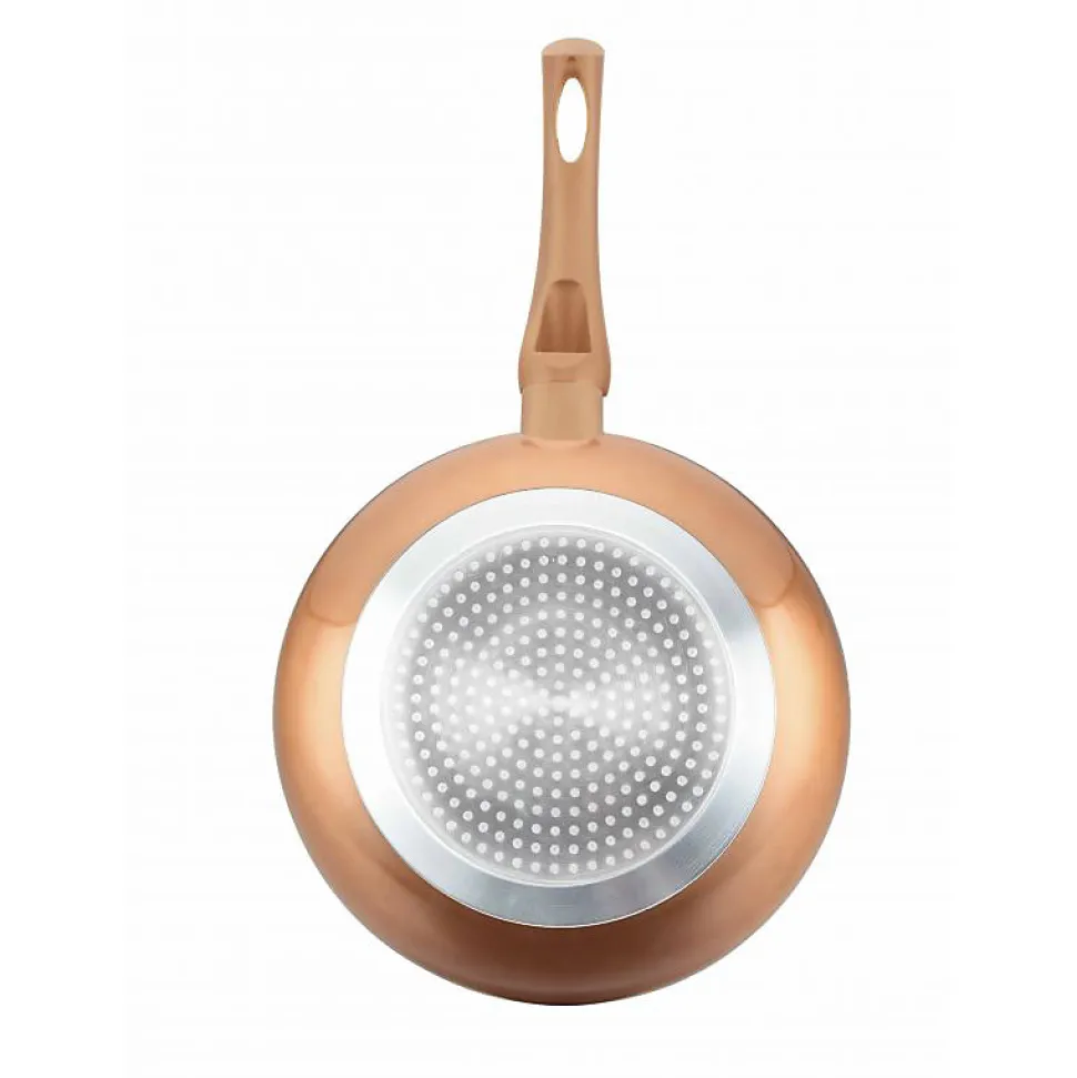 Lot de 3 Poêles en pierre 20 24 28cm Induction cuivre Cenocco CC2001-COP