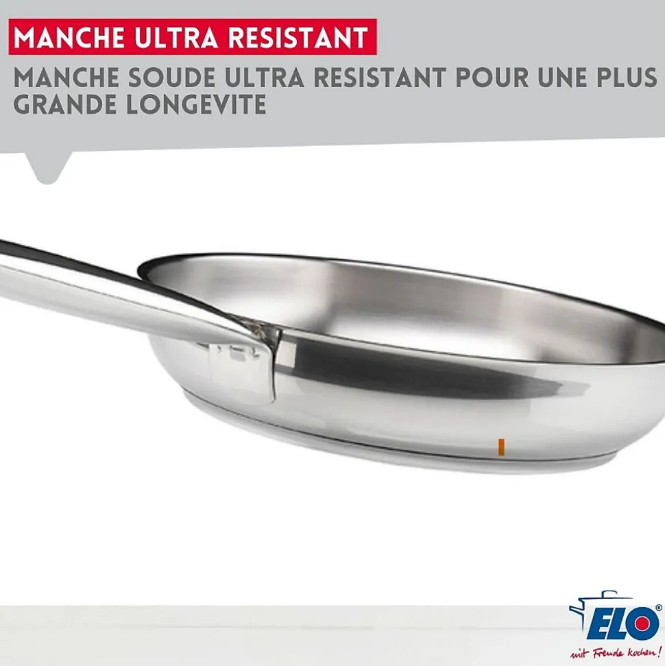 Lot de 2 poêles inox de 28 cm et 32 cm Elo Profi Therm