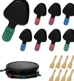Lot de 8 poêlons à raclette antiadhésifs multicolores