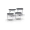 Lot de 4 pots avec couvercles compatibles avec Creami NC300EU Ninja Gris