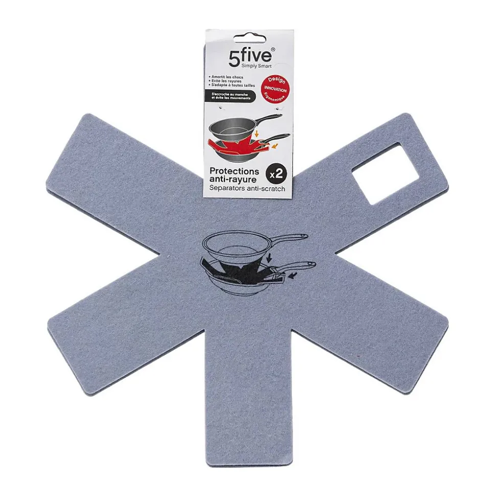 Lot de 2 protections anti-rayures en feutrine gris - Gris- 5five