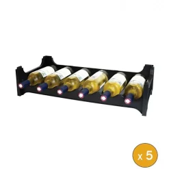 Lot de 5 Rayonnages x 6 bouteilles 680 x 280 x 140 mm