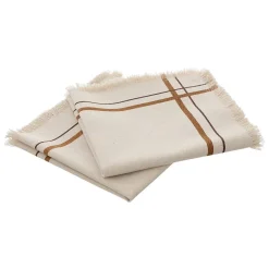 Lot de 2 serviettes de table Ray 40x40cm beige - Atmosphera