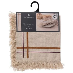 Lot de 2 serviettes de table Ray 40x40cm beige - Atmosphera