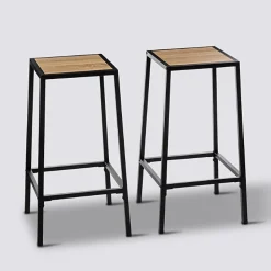 Lot de 2 tabourets bar effet chêne naturel Aliaj - 5Five