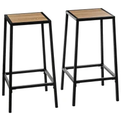 Lot de 2 tabourets bar effet chêne naturel Aliaj - 5Five