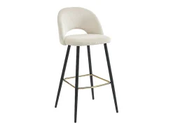 Lot de 2 tabourets de bar en velours côtelé et métal - Crème - FINCHY