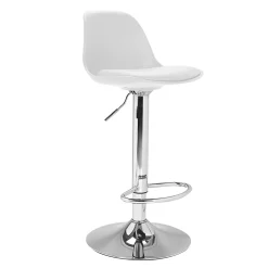 Lot de 2 tabourets de bar KARL design blanc