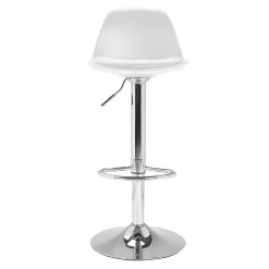 Lot de 2 tabourets de bar KARL design blanc