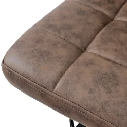 Lot de 2 tabourets de bar rembourrées en simili marron chaise hauteur réglable