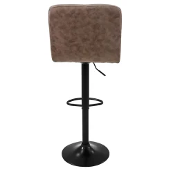 Lot de 2 tabourets de bar rembourrées en simili marron chaise hauteur réglable