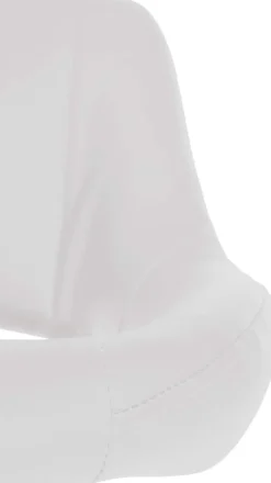 Lot de 2 tabourets de bar Milet similicuir, Chaise de bar pivotante avec repose-pieds et dossier Métalchromé/Blanc