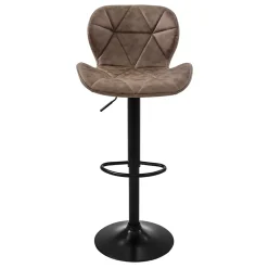 Lot de 4 tabourets de bar rembourrées en simili marron hauteur réglable 59-79 cm