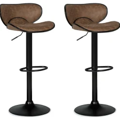 Lot de 2 tabourets de bar SAM marron vintage