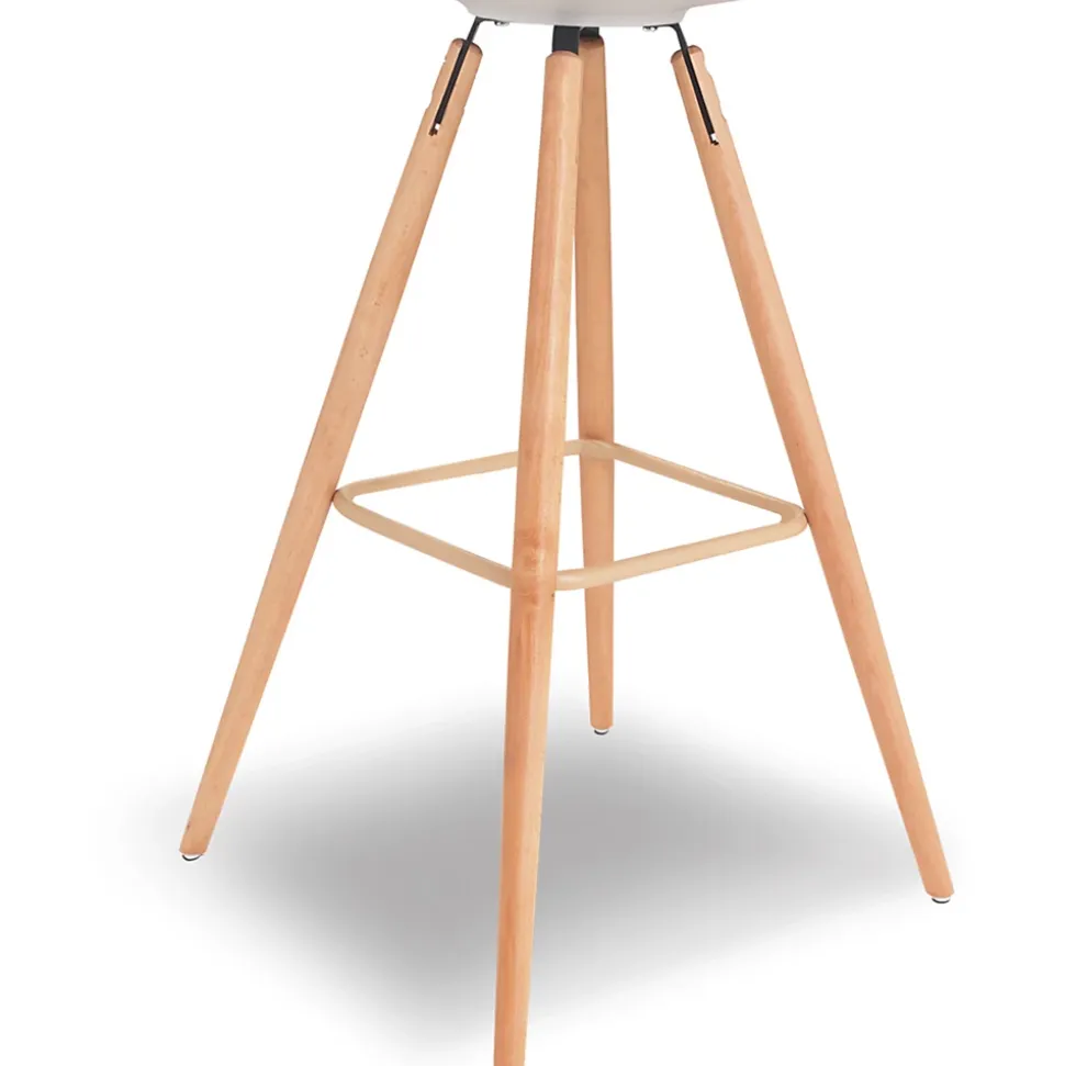 Lot de 4 tabourets de bar SARA blanc