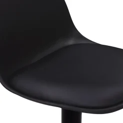 Lot de 2 tabourets de bar KARL design noir pied noir