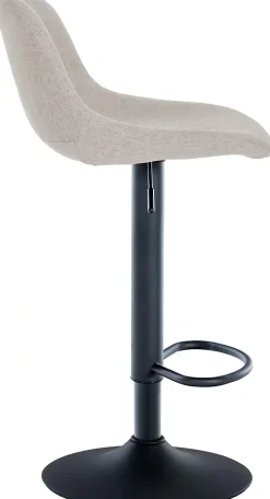 Lot de 2 tabourets de bar Loft, 2 tabourets de comptoir, Chaises avec dossier, pivotantes à 360 , réglables. Crème/Tissu