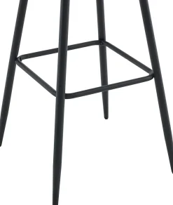 Lot de 2 tabourets de bar Dartford, Chaise de bar rembourrée, Structure métallique Noir/Velours