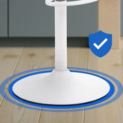 Lot de 2 tabourets de bar Aveiro similicuir, chaises réglables, pied trompette, structure métal, protections sol Blanc