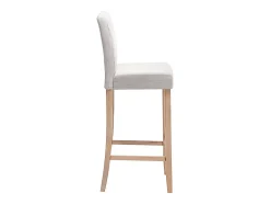 Lot de 2 tabourets de bar - Tissu - Beige - ROVIGO