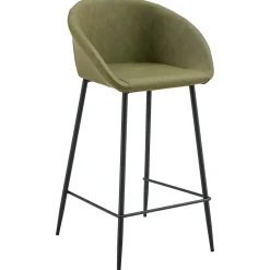 Lot de 2 tabourets de bar en simili vert ACHILLE - HAPPY GARDEN