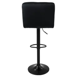 Lot de 2 tabourets de bar rembourrées en velours noir chaise réglable en hauteur