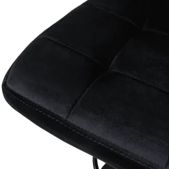 Lot de 4 tabourets de bar rembourrées en velours noir chaise réglable en hauteur