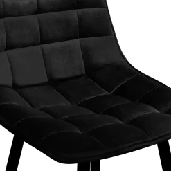 Lot de 4 tabourets de bar MADY en velours noir