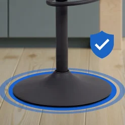 Lot de 2 tabourets de bar Aveiro similicuir, chaises réglables, pied trompette, structure métal, protections sol Noir