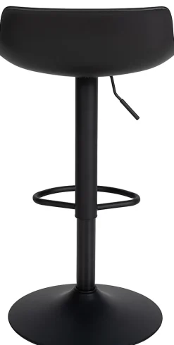 Lot de 2 tabourets de bar Aveiro similicuir, chaises réglables, pied trompette, structure métal, protections sol Noir