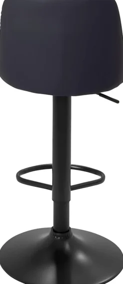 Lot de 2 tabourets de bar, assise ronde, haut dossier, réglable, pivotant rif (noir)