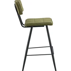 Lot de 2 tabourets de bar en simili vert FERNAND - HAPPY GARDEN