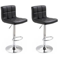 Lot de 2 tabourets de bar noir MIKE - HAPPY GARDEN