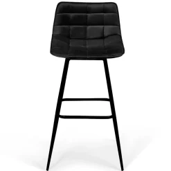 Lot de 2 tabourets de bar MADY en velours noir