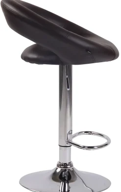 Lot De 2 Tabourets De Bar Olinda En Similicuir, Hauteur Réglable Et Pivotant A 360 , Piètement Trompette Marron/Chrome