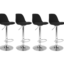Lot de 4 tabourets de bar KARL design noir