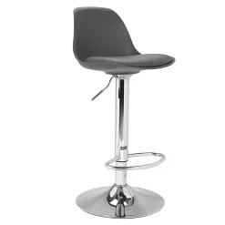 Lot de 2 tabourets de bar KARL design gris